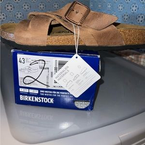 BK1 Birkenstock Mens Lugano Sz UK9 US10 Regular Width Canberra Old Tobacco NWT